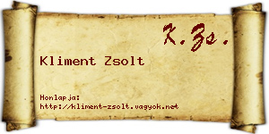 Kliment Zsolt névjegykártya